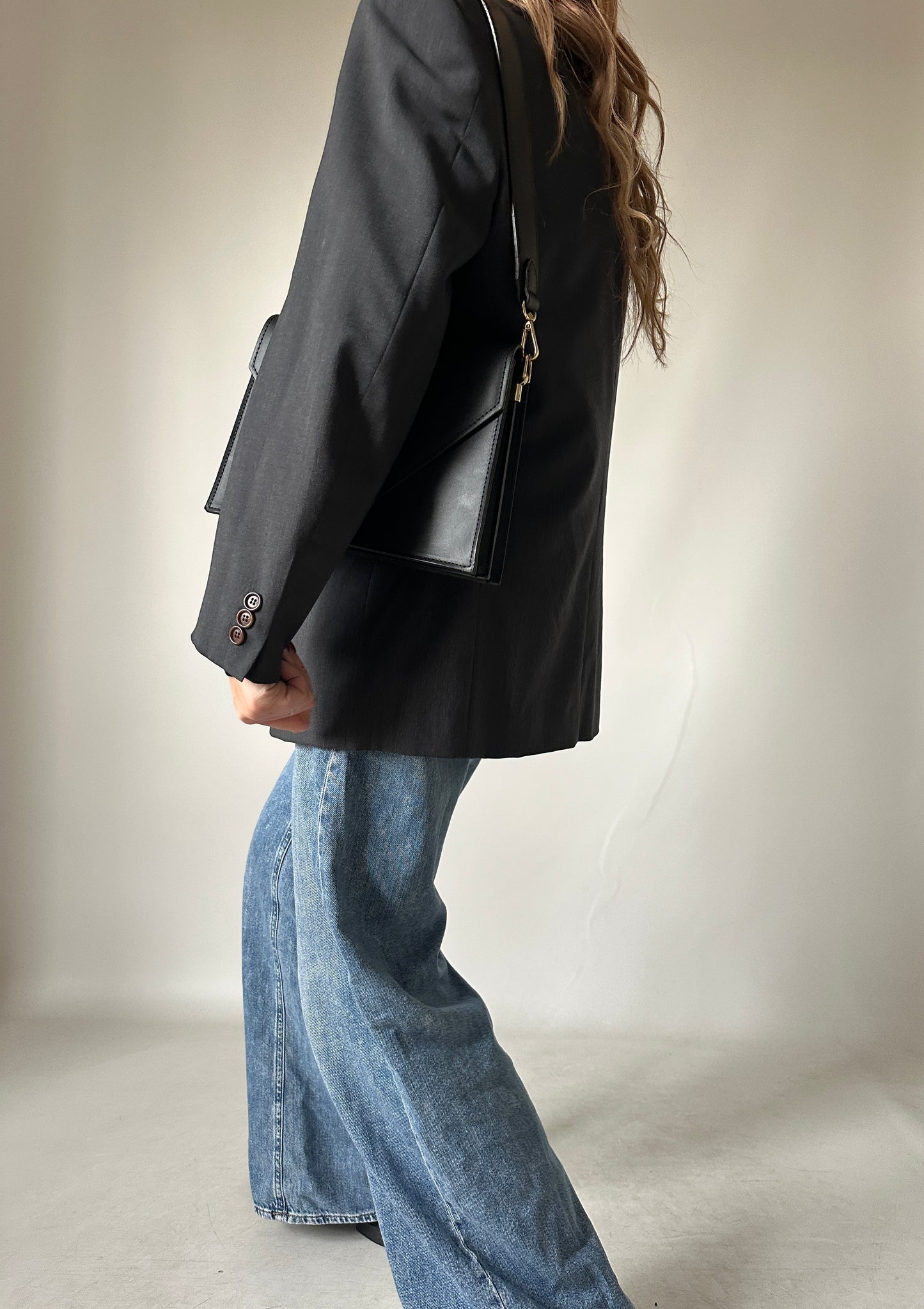 Minimal grey wool blazer