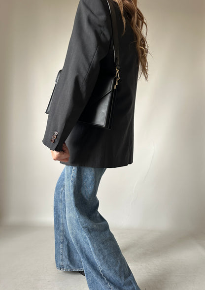 Minimal grey wool blazer