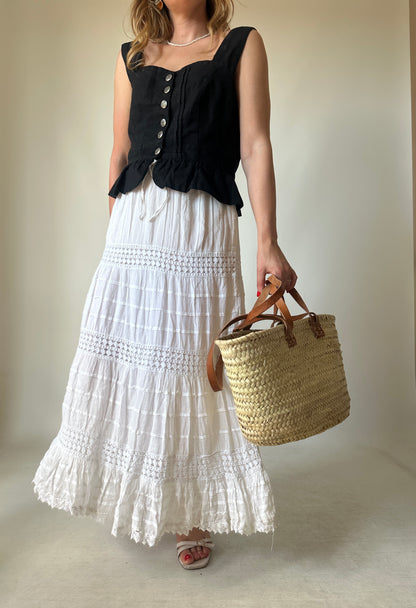 Unique embroidered white skirt