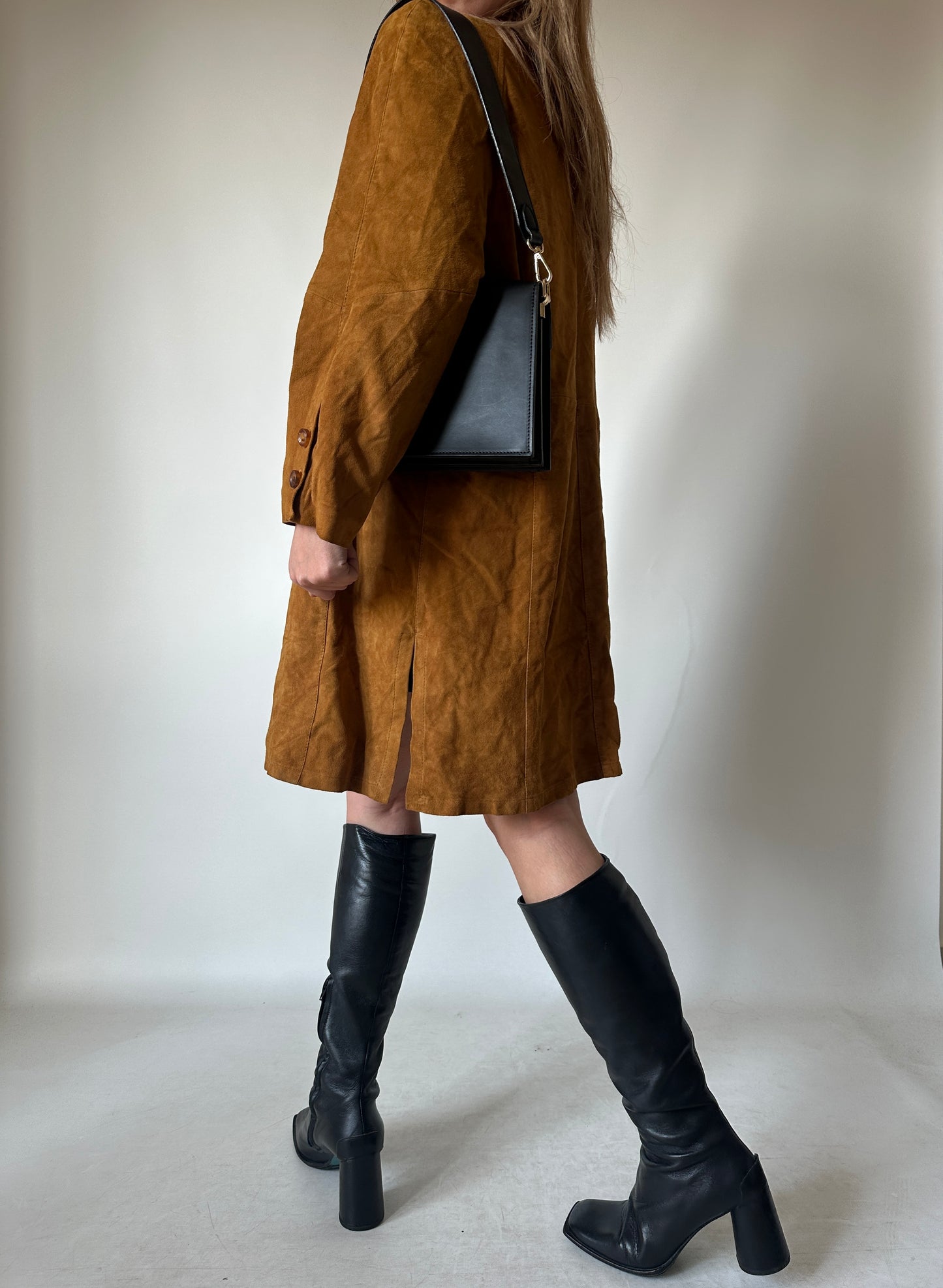 Long suede petite jacket
