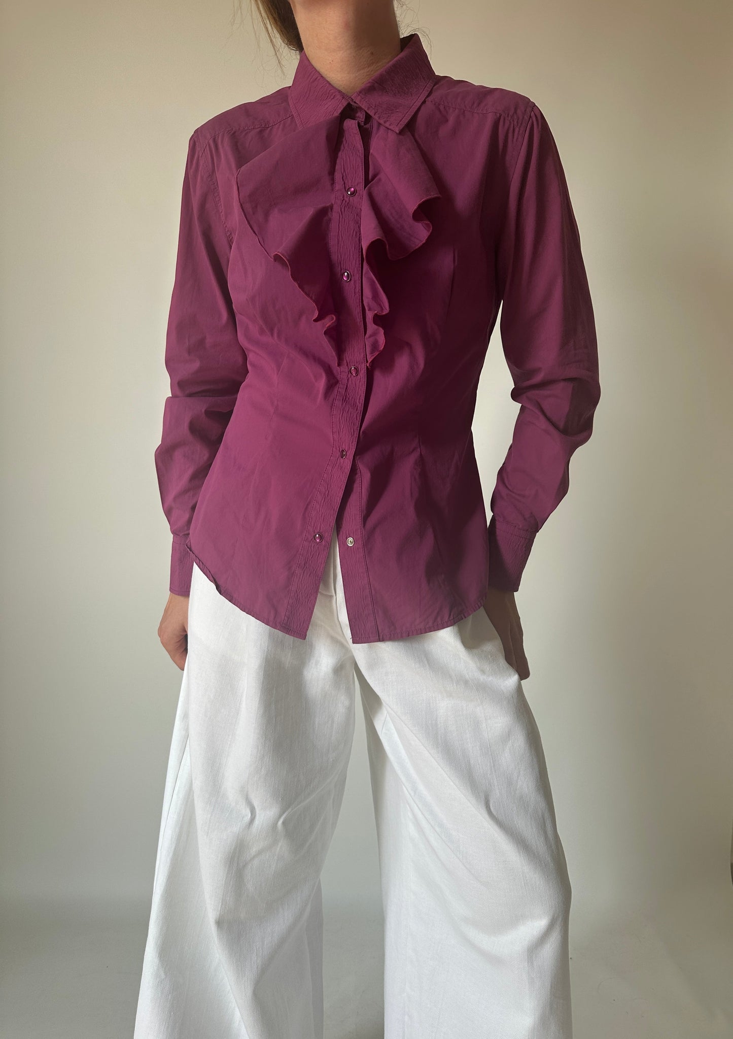 LUISA SPAGNOLI purple voilant shirt
