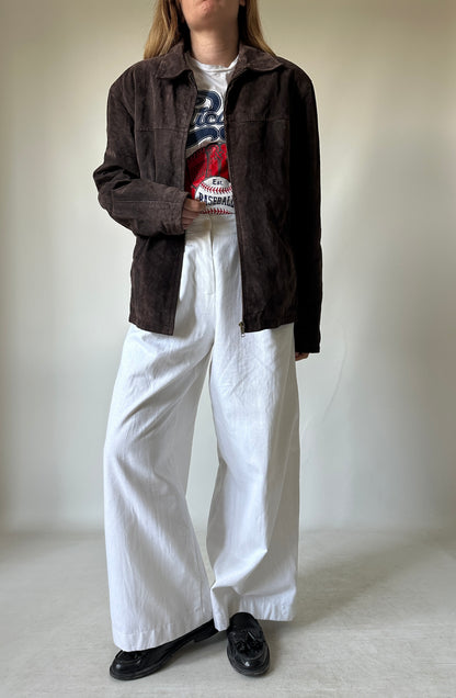 Chocolate suede petite jacket