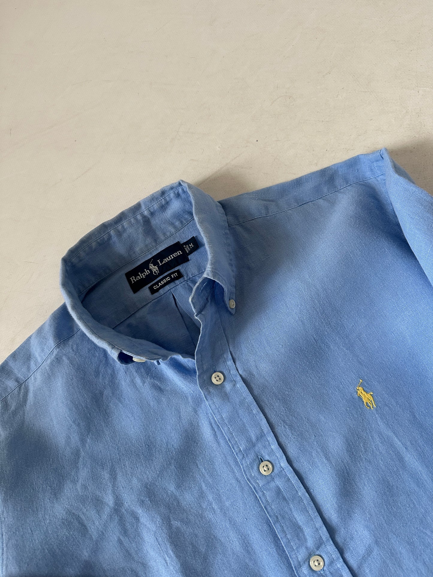RALPH LAUREN blue linen shirt