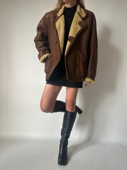 Chocolate aviator Shearling
