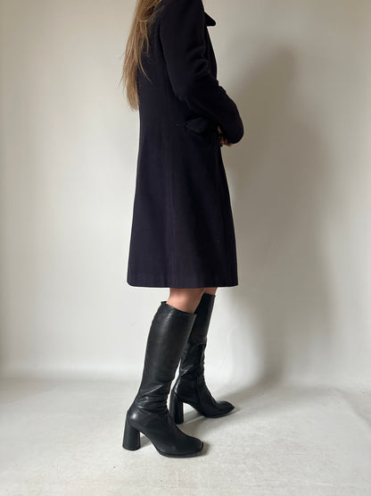 100% wool navy slim coat