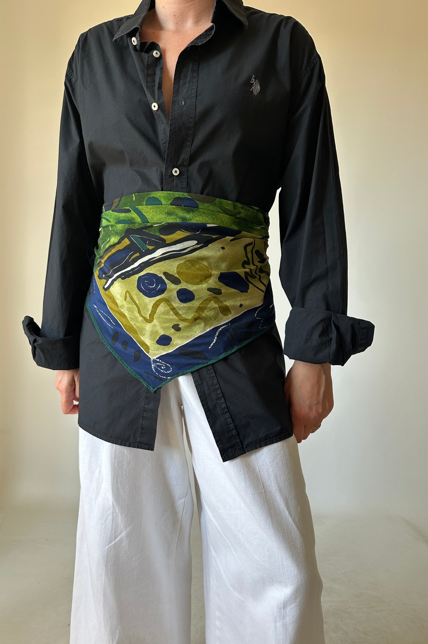 Maxi foulard stampa astratta pura seta