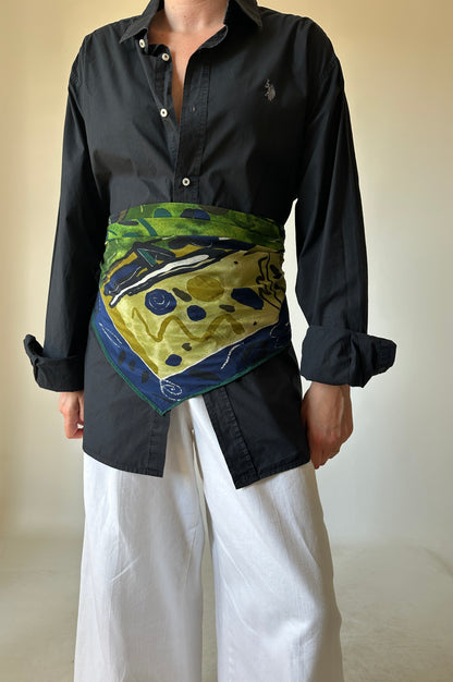 Maxi foulard stampa astratta pura seta