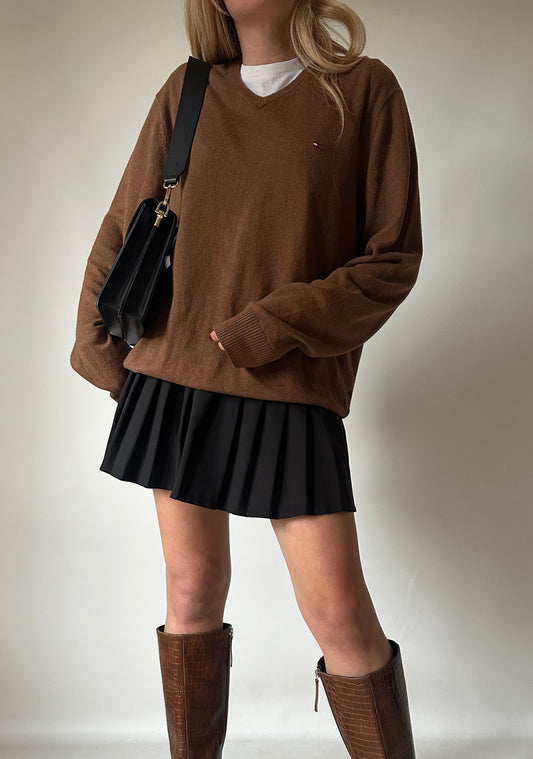 TOMMY HILFIGER cotton and cachemire brown sweater