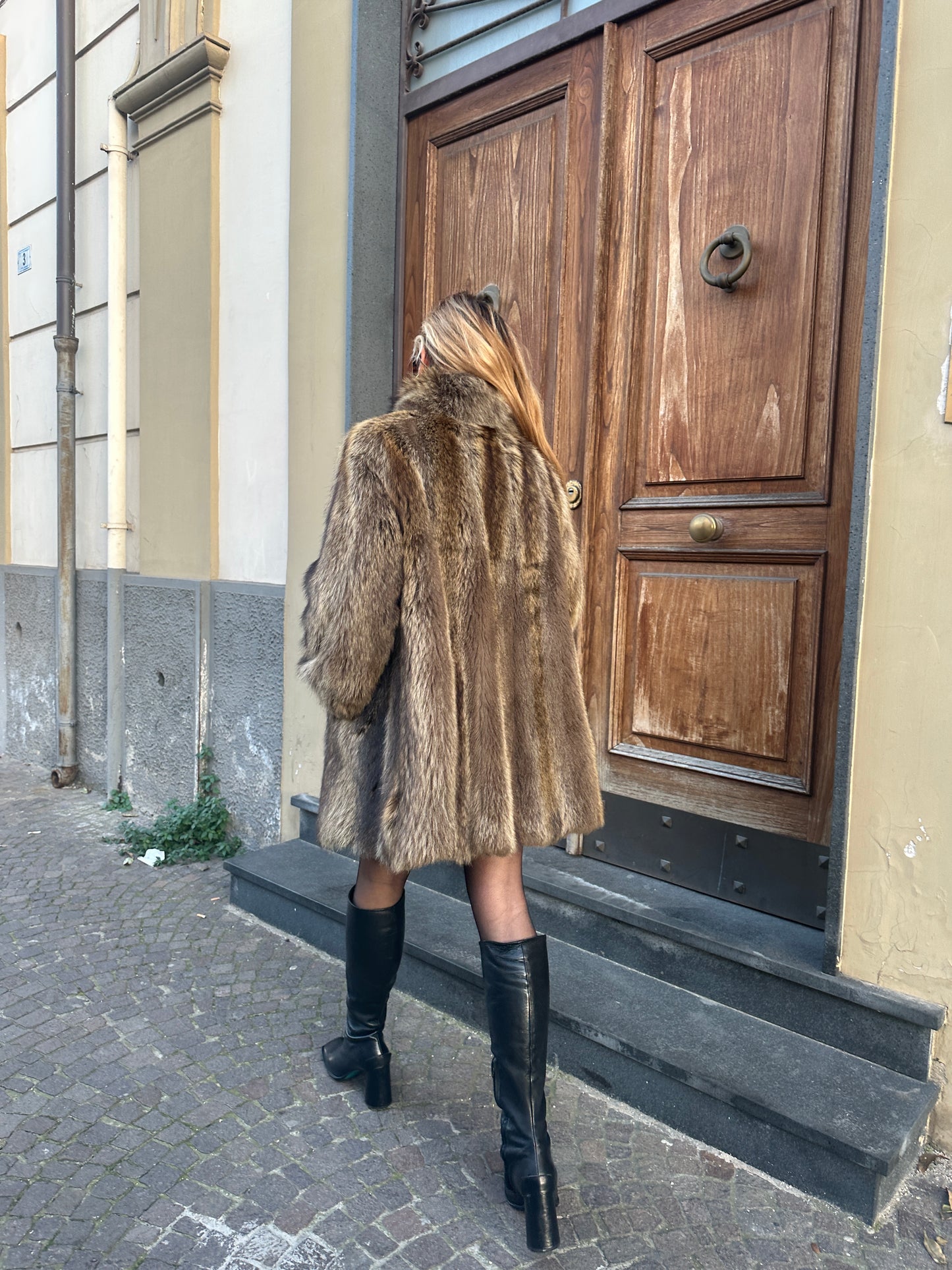 Silver real fox fur