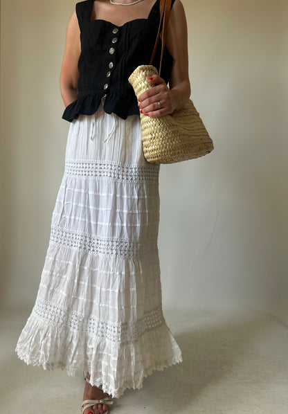 Unique embroidered white skirt
