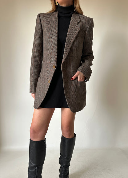 Pied de poule wool slim blazer