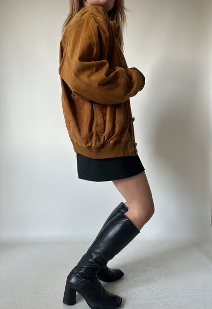 Petite suede bomber