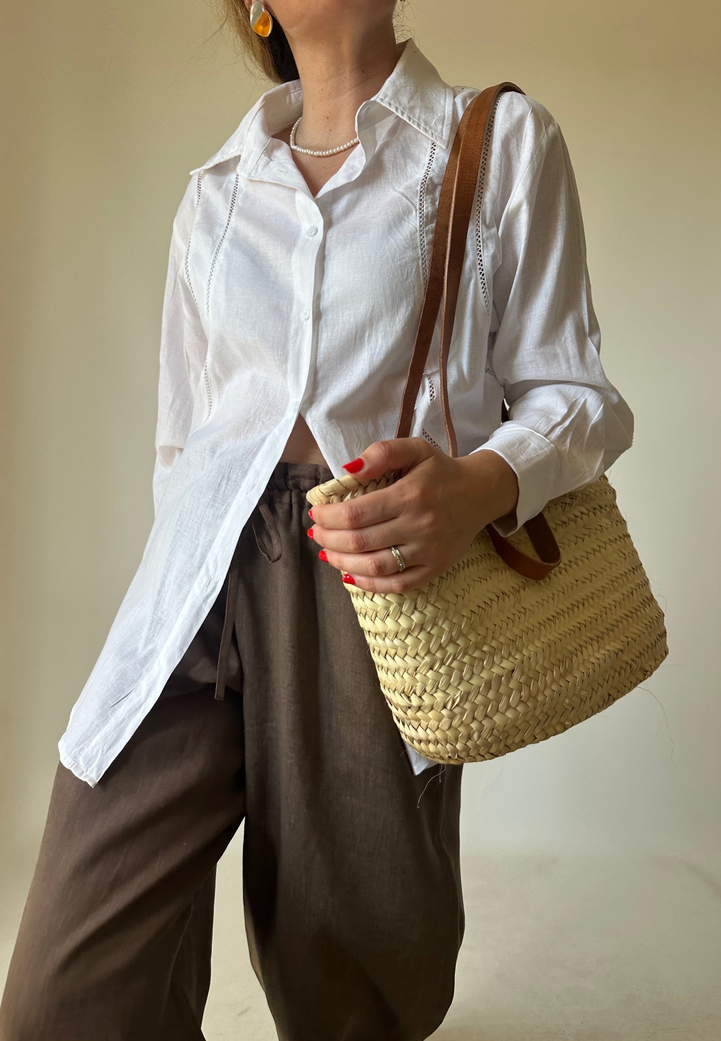 Linen and cotton white shirt