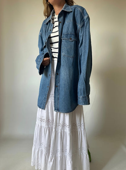 WAMPUM oversize denim shirt