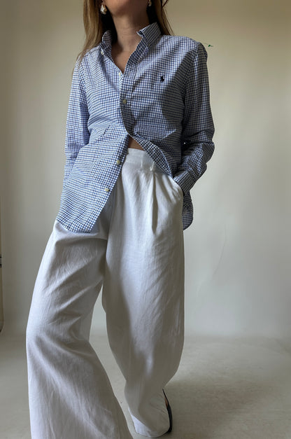 RALPH LAUREN vichy blue shirt - nuova