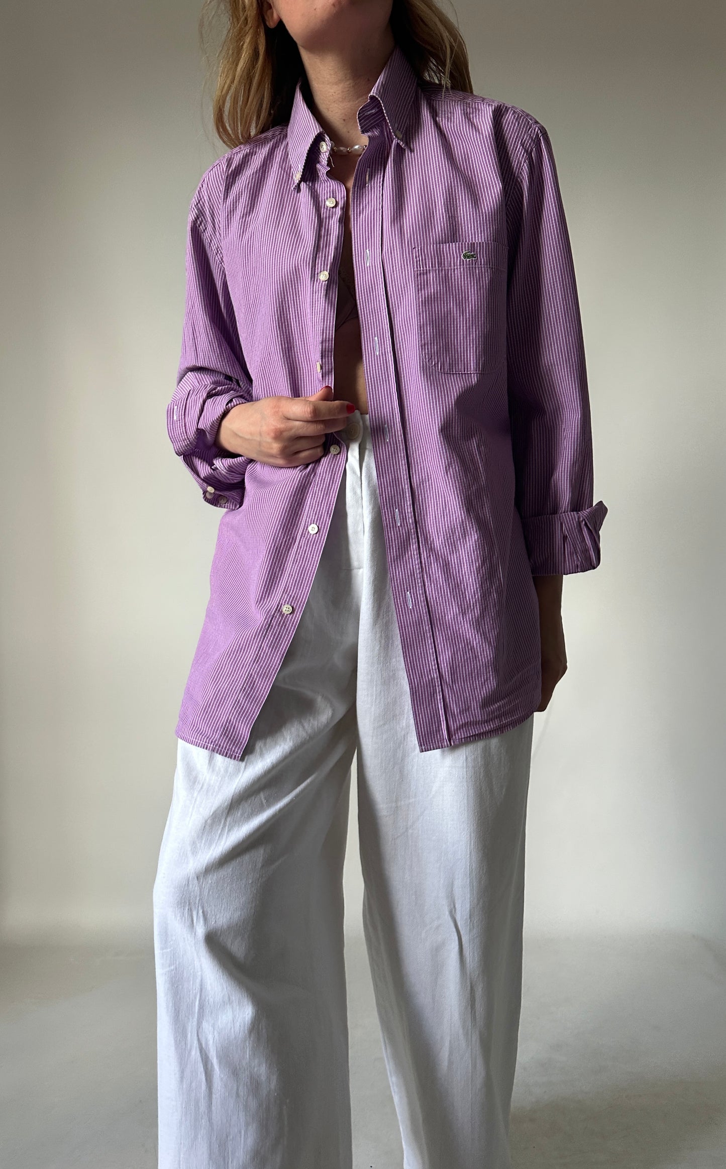 LA COSTE pink striped shirt