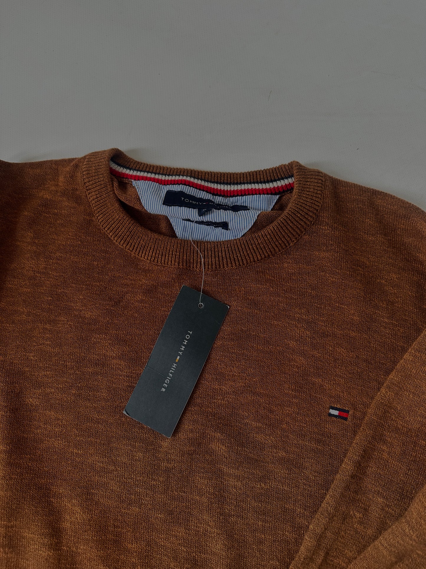 TOMMY HILFIGER rusted cotton sweater - new