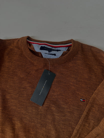 TOMMY HILFIGER rusted cotton sweater - new