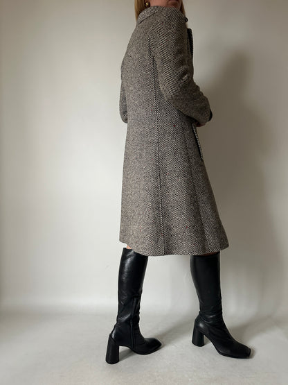 Herringbone tailored petite coat