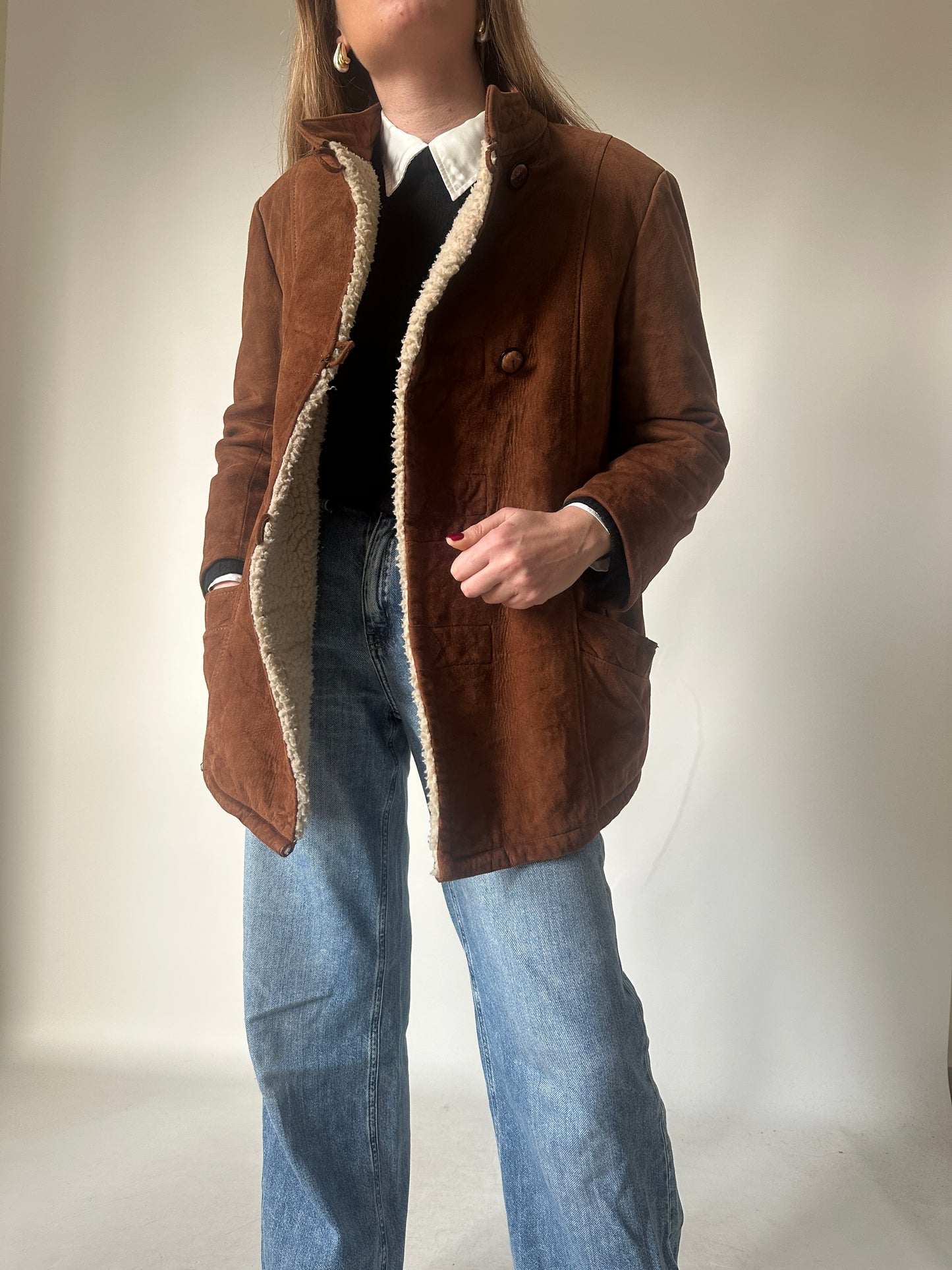 Giacca in suede imbottita