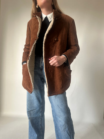 Giacca in suede imbottita