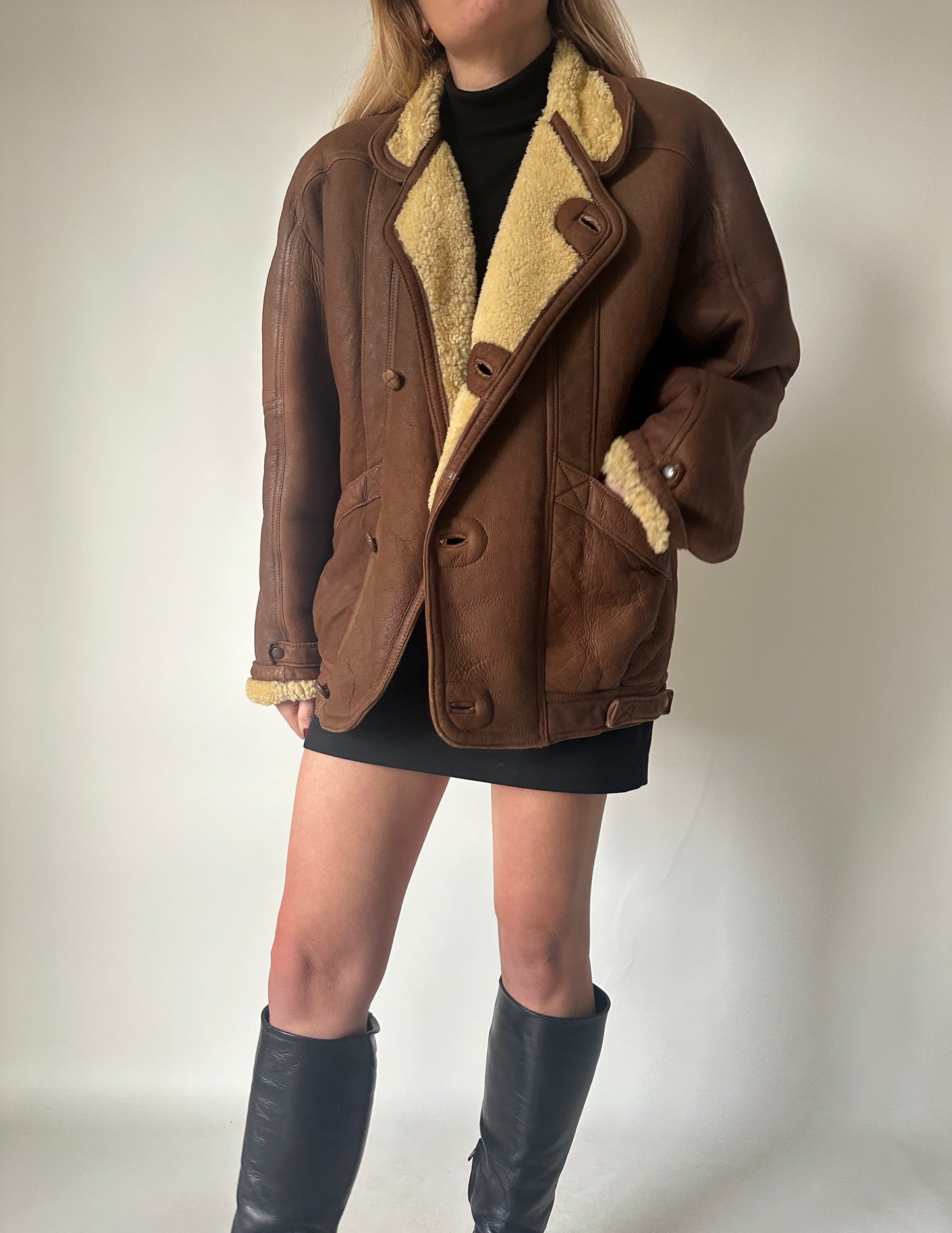 Chocolate aviator Shearling