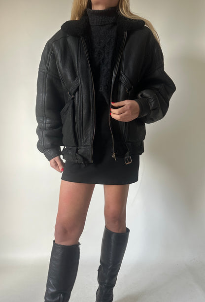 Perfect black petite Shearling