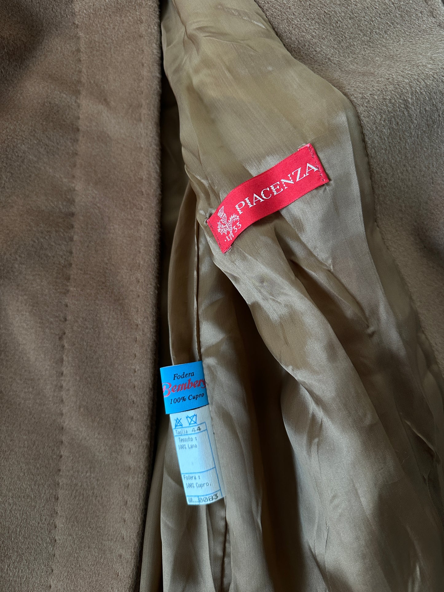 PIACENZA pure wool camel coat