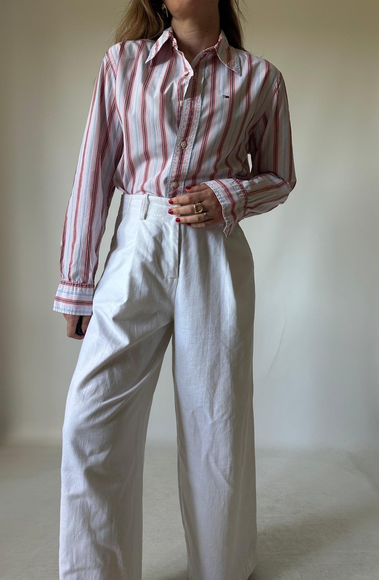 tOMMY HILFIGER pink striped shirt