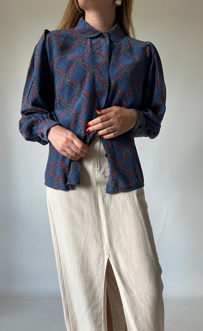 Chains pure silk petite shirt