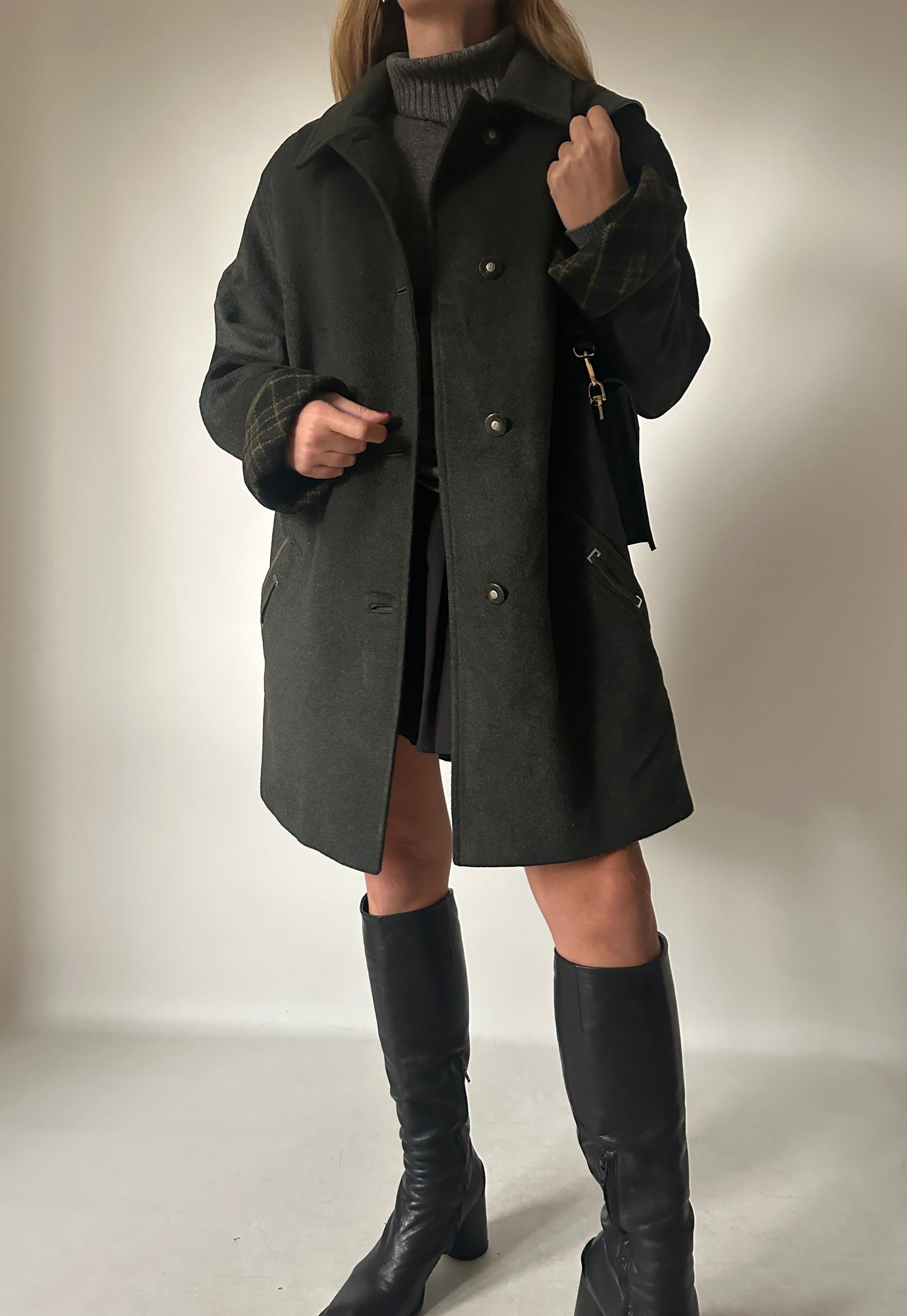 Wool and alpaca green loden