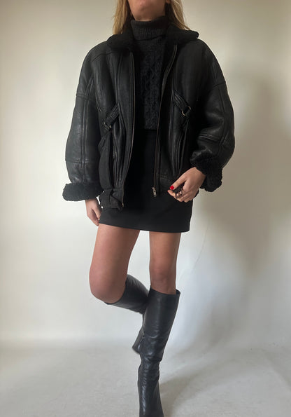 Perfect black petite Shearling