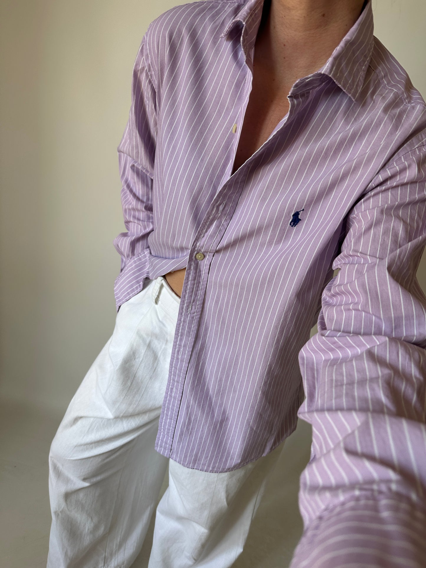 RALPH LAUREN pink striped shirt