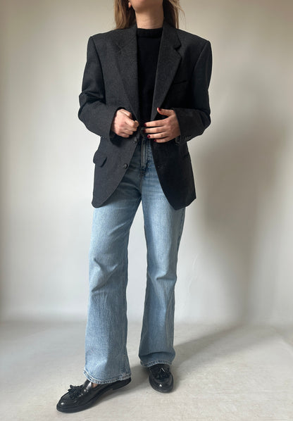MARZOTTO wool grey oversize blazer