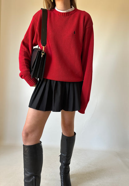 RALPH LAUREN red cotton sweater