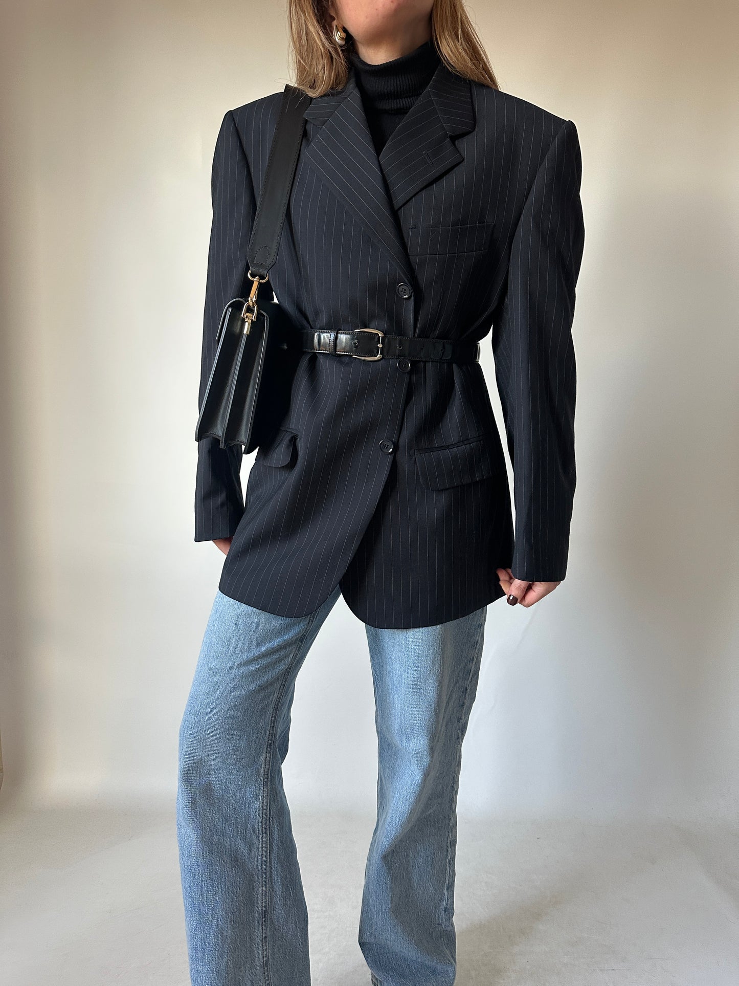 Blazer in fresco lana gessato