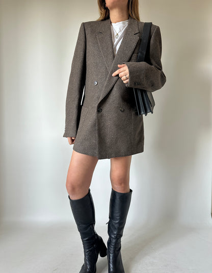 Chocolate herringbone blazer
