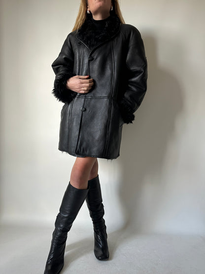 Beautiful black Shearling