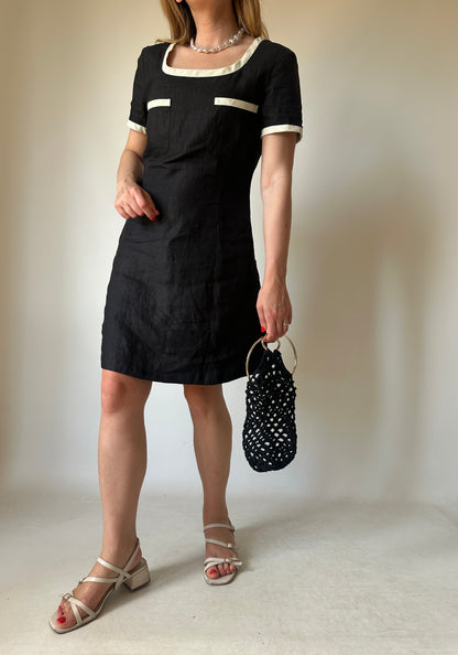 Chanel inspired 100% linen dress