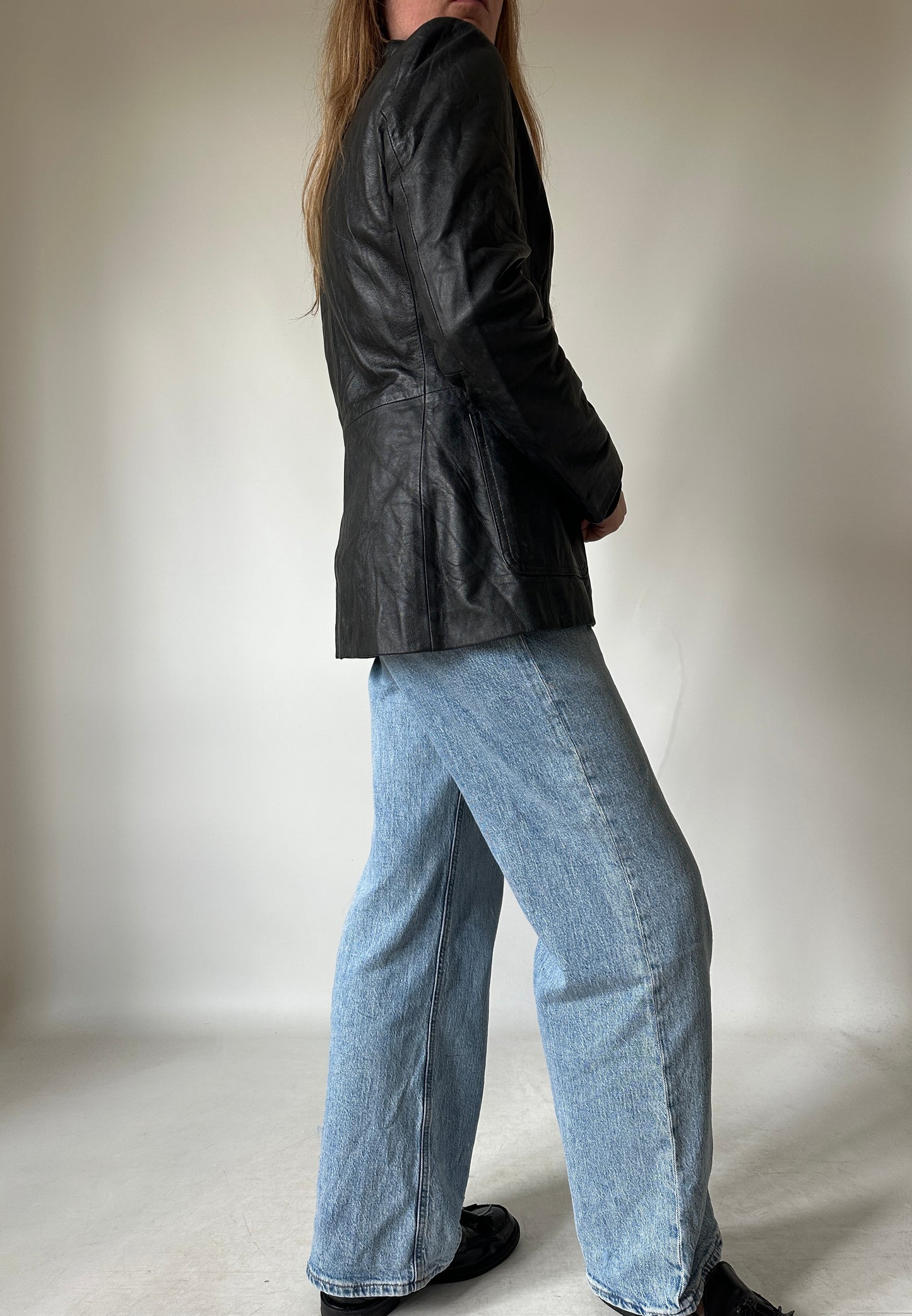 Nappa leather slim jacket
