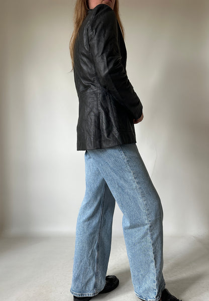 Nappa leather slim jacket