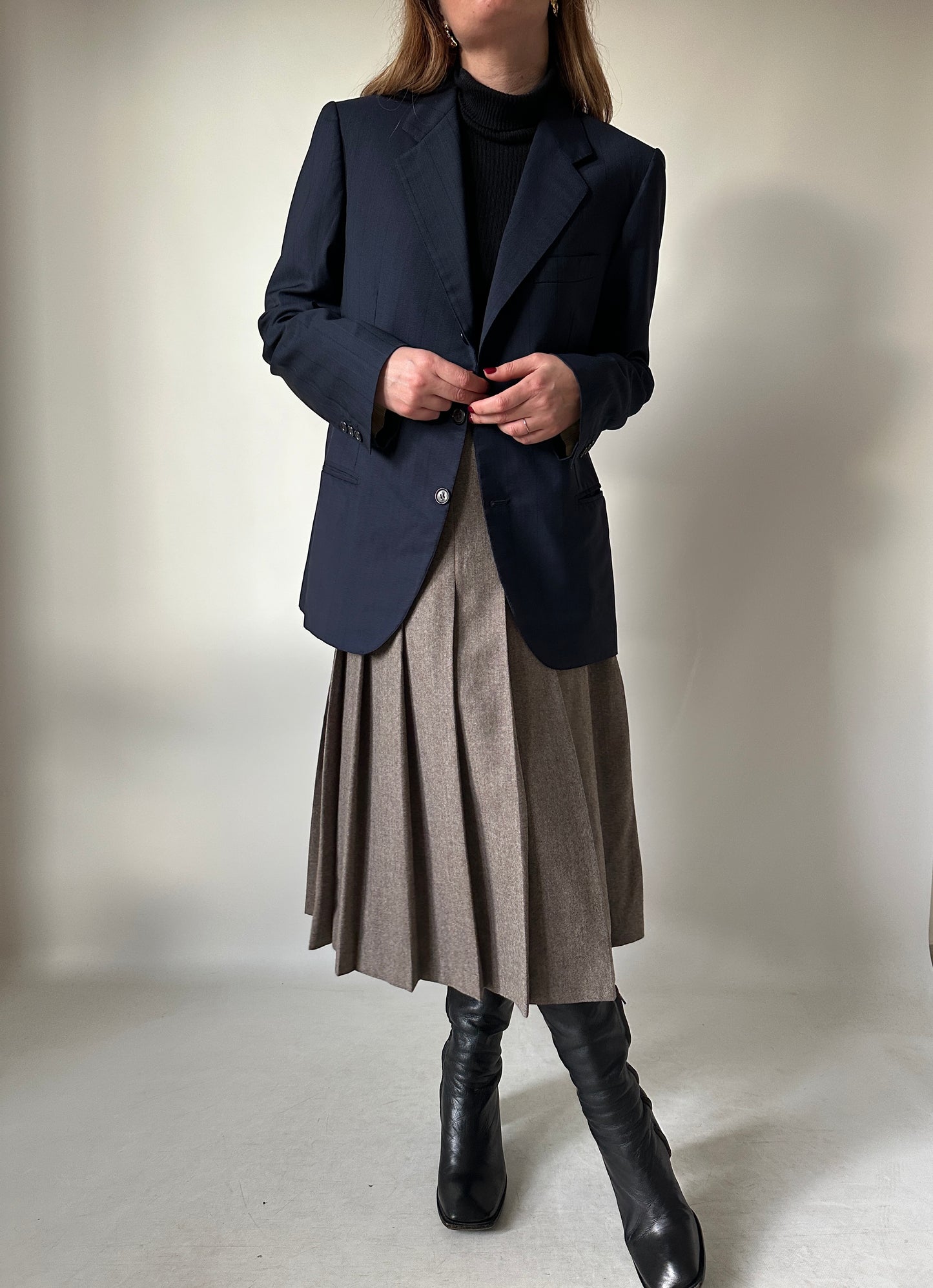 Made in Italy light wool navy blazer