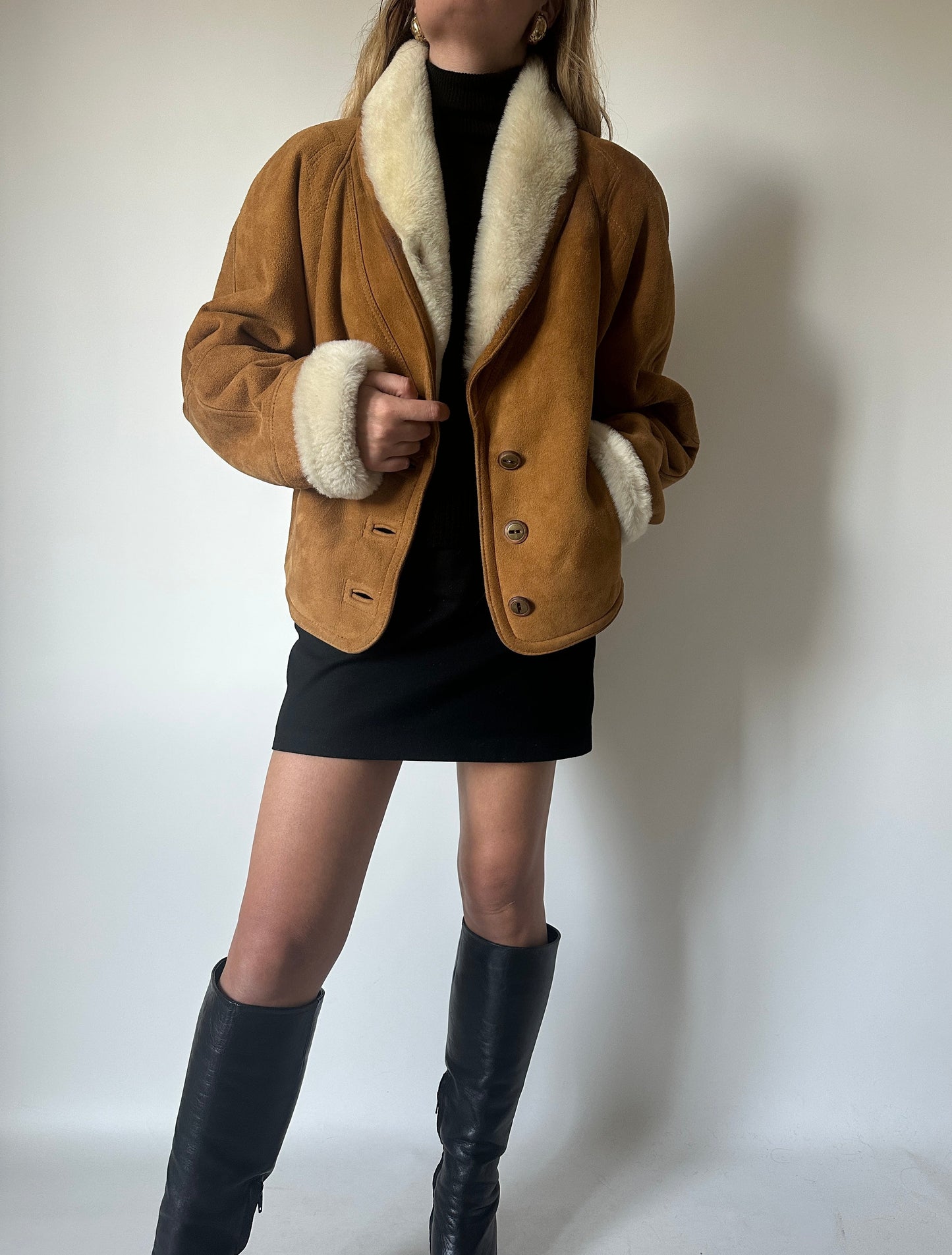 Perfect camel petite Shearling