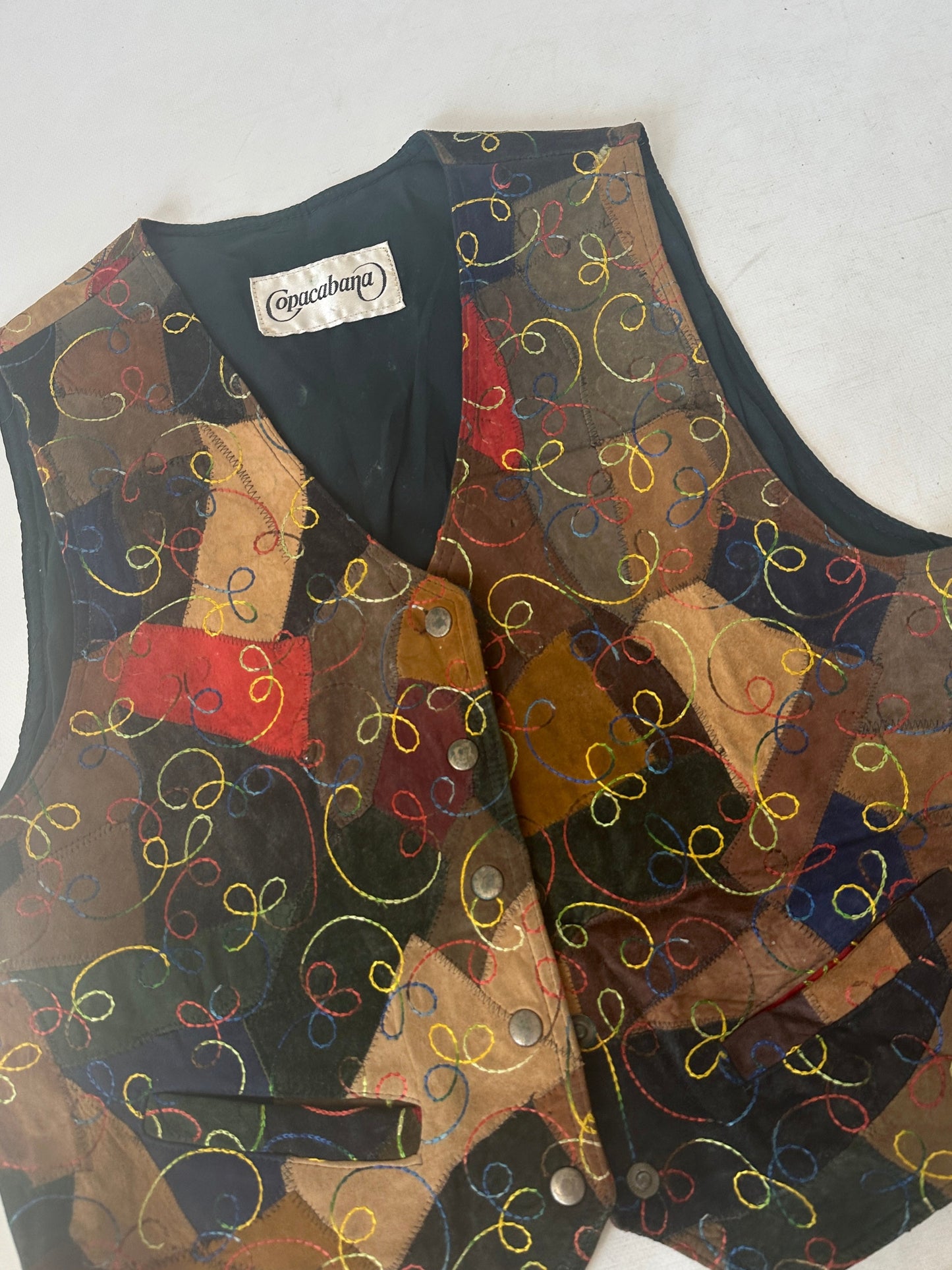Patchwork leather vest