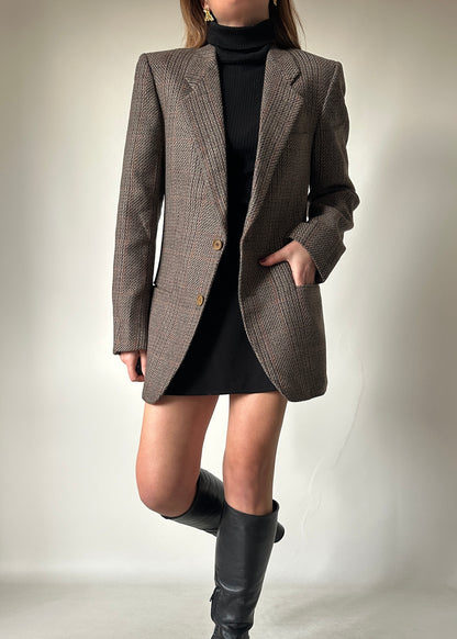 Pied de poule wool slim blazer