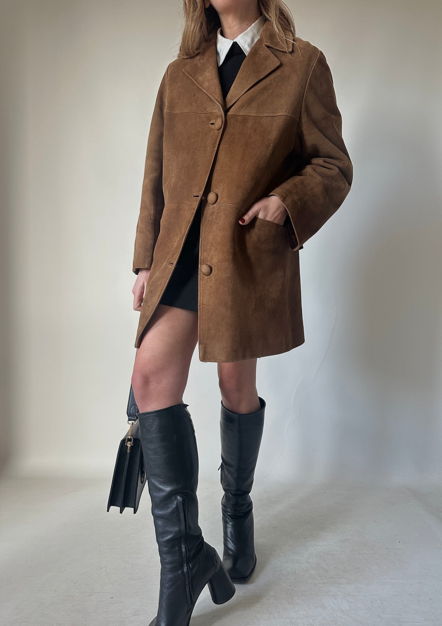 High quality real suede brown jacket