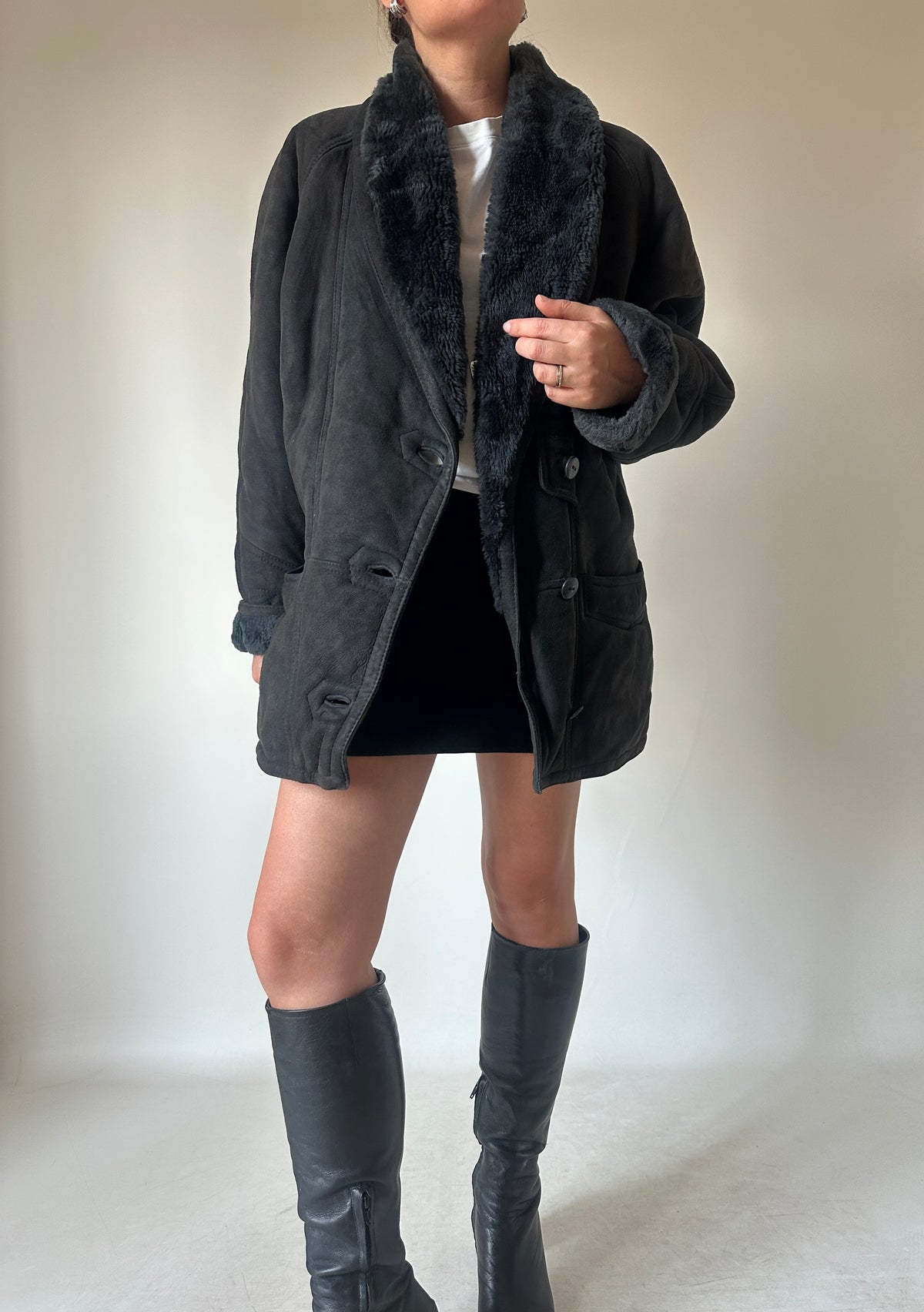 Passpartour black Shearling