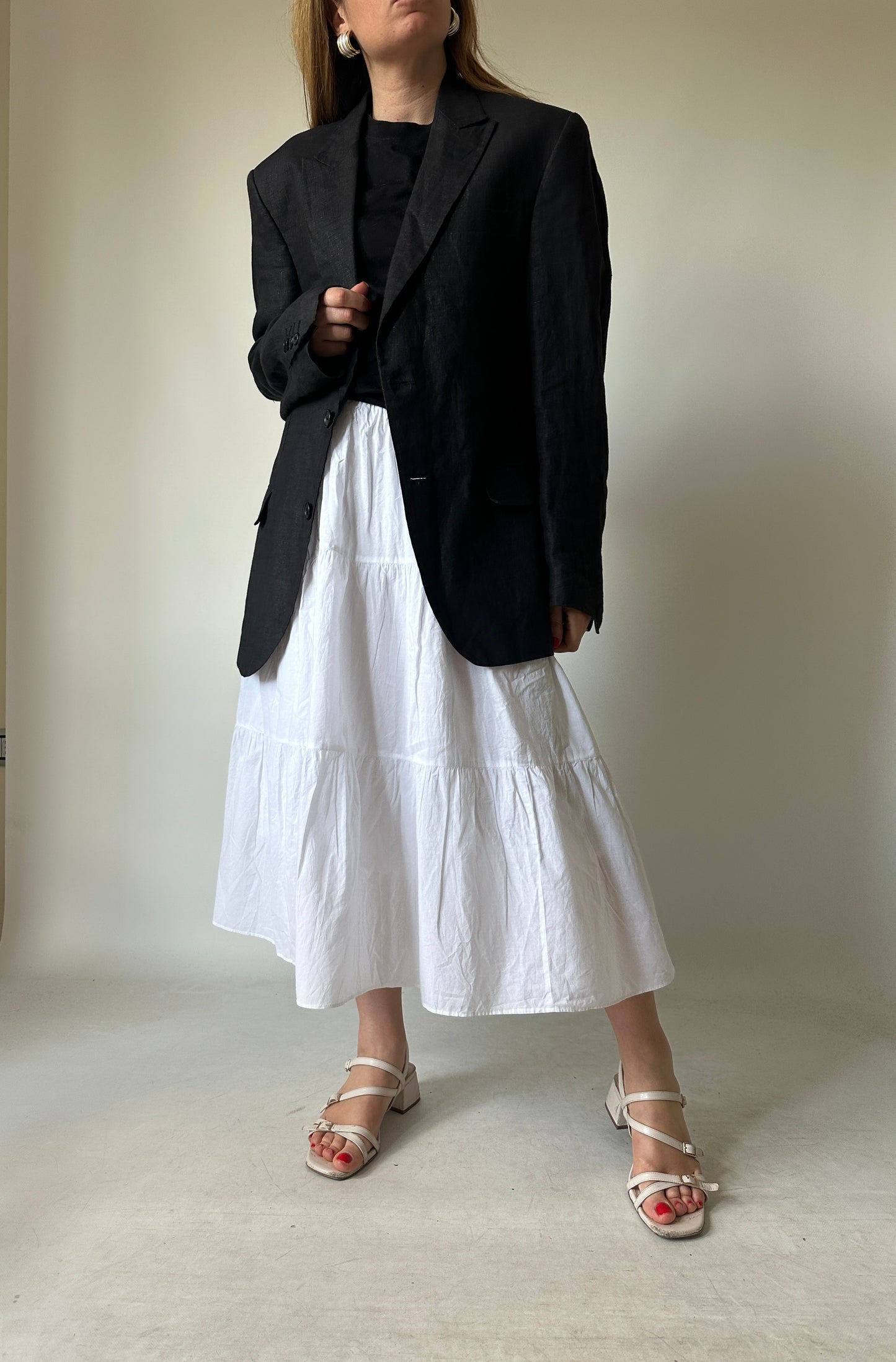 Blazer in puro lino nero