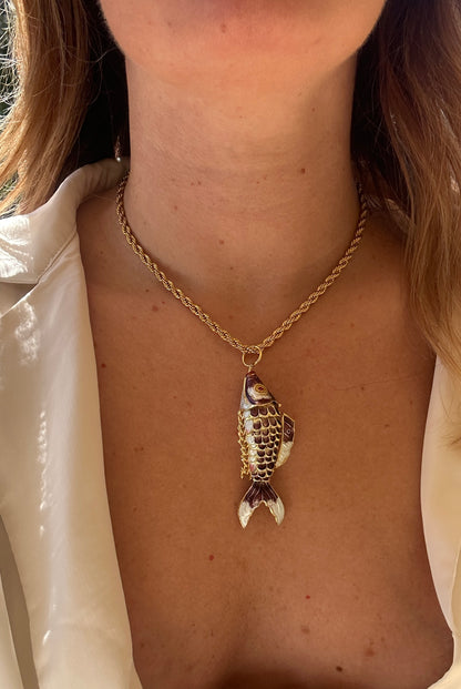 Collana con pesce cloisonnè - maxi