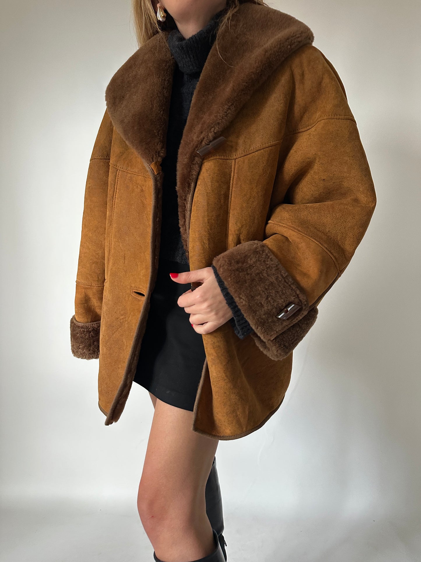 Caramel distressed Shearling